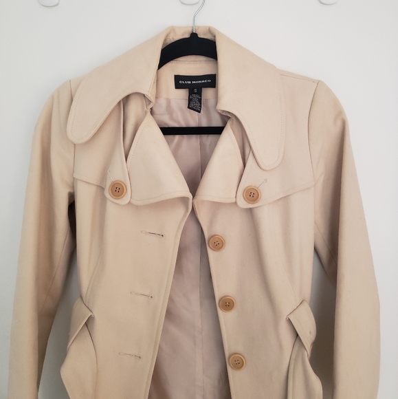Club Monaco Moleskin Caron Trench Coat -size xs - Picture 5 of 16